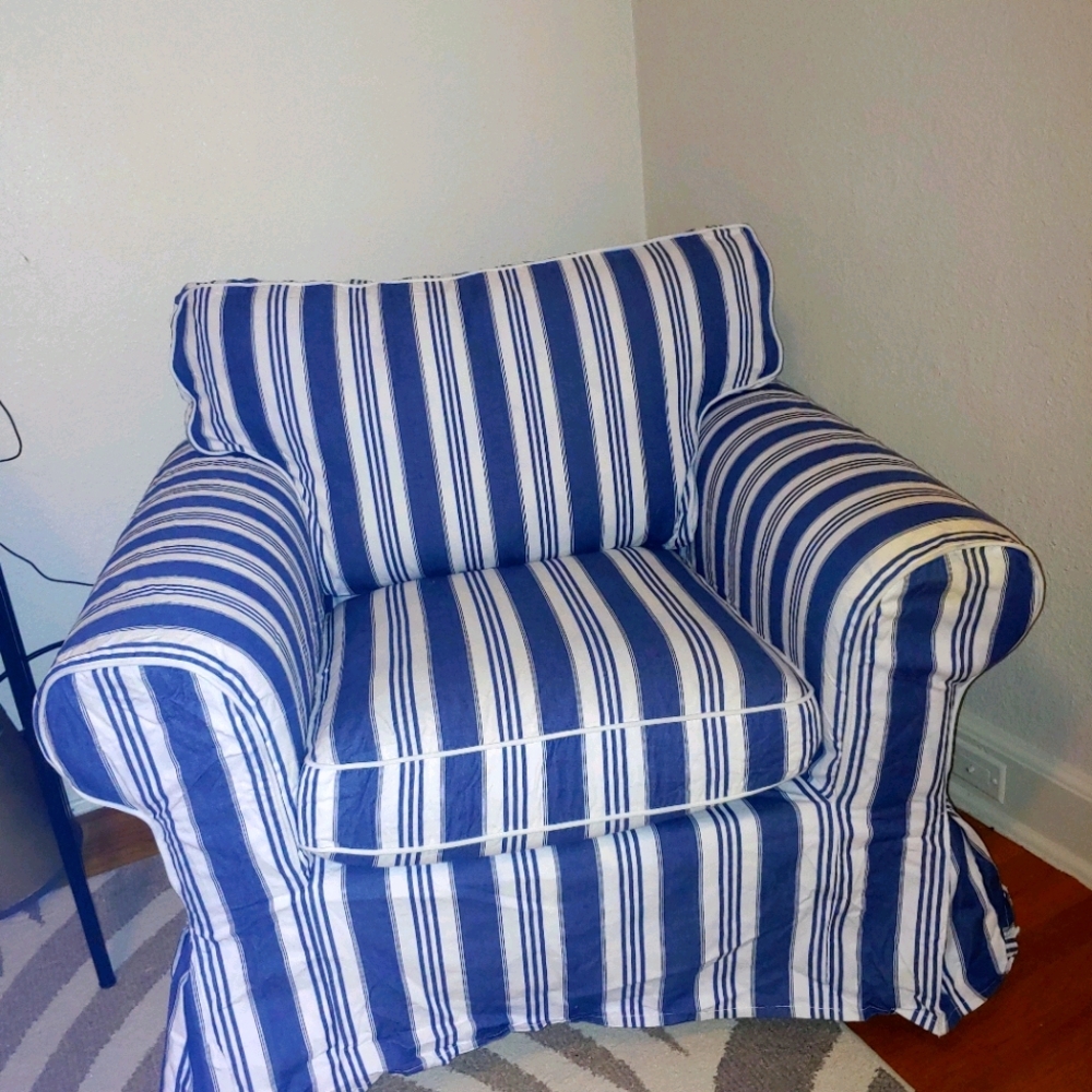 IKEA Ektorp Armchair Slipcover in Abyn Blue